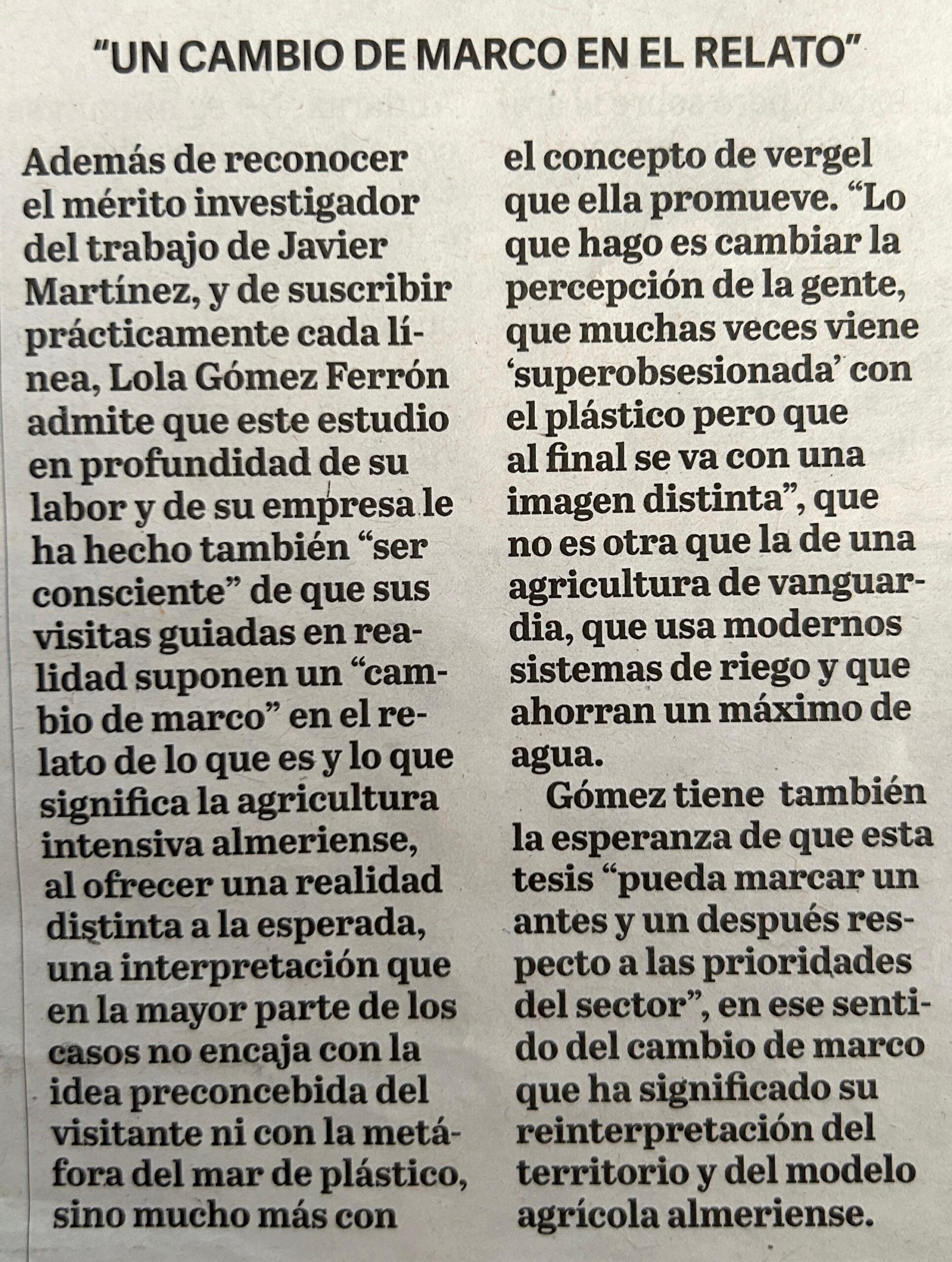 Experiencia en invernaderos